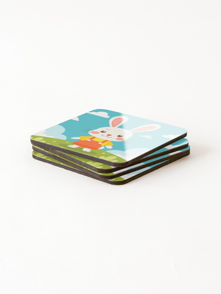 Thumbnail 4 of 5, Coasters (Set of 4), Whimsy Rabbit II designed and sold by Minaficent.