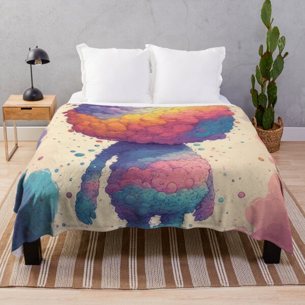 Item preview, A colorful, fluffy character stands on a colorful hill. designed and sold by Mianku | Für das Leben.