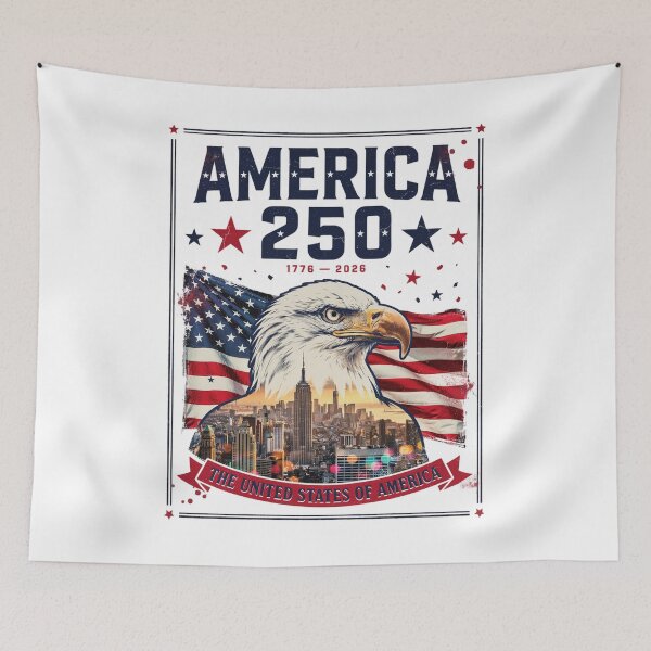 Item preview, America 250 New York City Semiquincentennial 1776 - 2026 Vintage Flag Skyline v5 designed and sold by DarylWelsh2024.