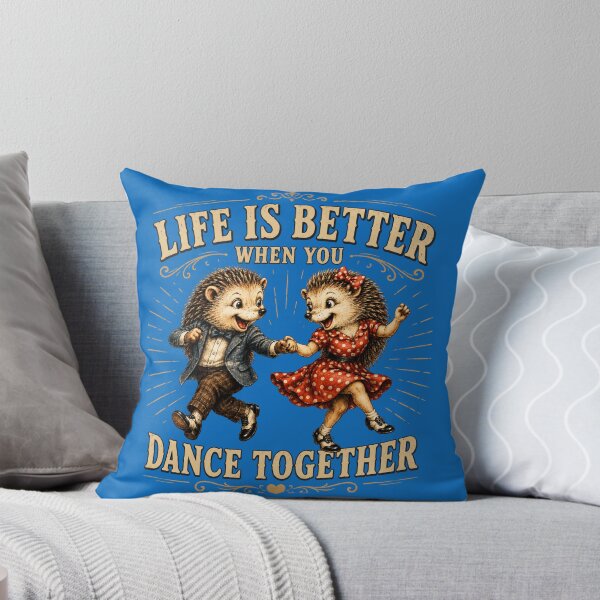 Item preview, Life Is Better When You Dance Together – Vintage Dancing Hedgehogs designed and sold by Alpine-Ink.