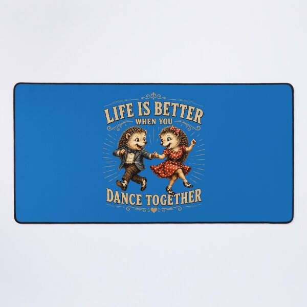 Item preview, Life Is Better When You Dance Together – Vintage Dancing Hedgehogs designed and sold by Alpine-Ink.