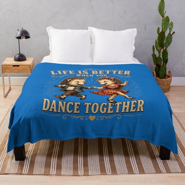 Item preview, Life Is Better When You Dance Together – Vintage Dancing Hedgehogs designed and sold by Alpine-Ink.