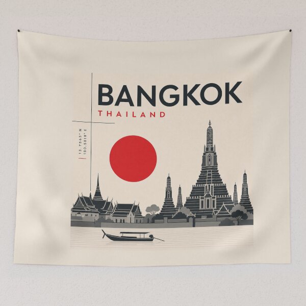 Item preview, Bangkok swiss style poster designed and sold by CMYKStudio.