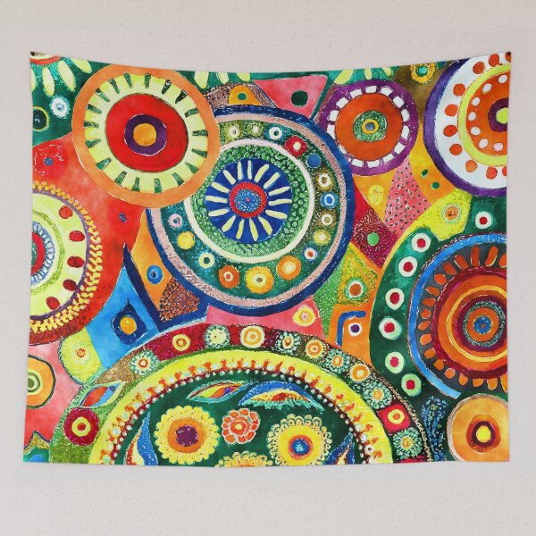 Item preview, Hippie 1960s Retro Psychedelic Abstract Art Vibrant Designs designed and sold by DEC02.