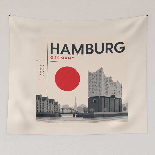 Item preview, Hamburg swiss style poster designed and sold by CMYKStudio.