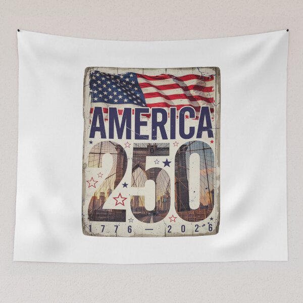 Item preview, America 250 New York City Semiquincentennial 1776 - 2026 Vintage Flag Skyline v6 designed and sold by DarylWelsh2024.