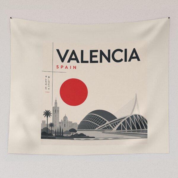 Item preview, Valencia swiss style poster designed and sold by CMYKStudio.