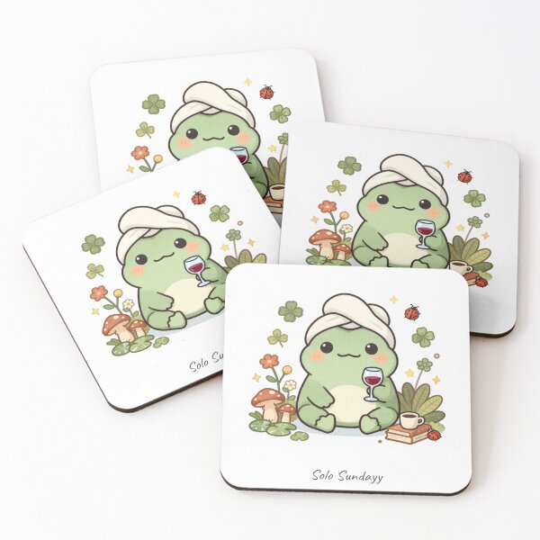 Item preview, Solo Sunday – Cozy Frog Self-Care & Introvert Cottagecore Design designed and sold by Cozy Chaos Studio Co.