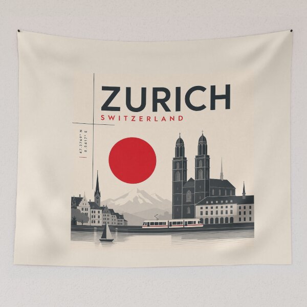 Item preview, Zurich swiss style poster designed and sold by CMYKStudio.