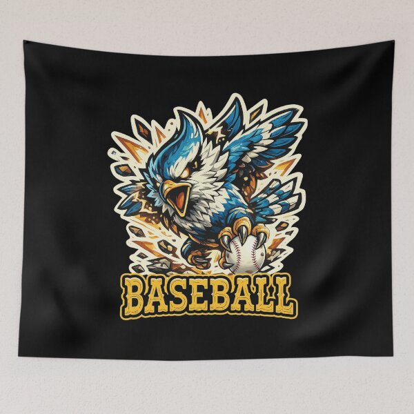 Item preview, Fierce Blue Bird Baseball Mascot Illustration designed and sold by Loopdrawings.