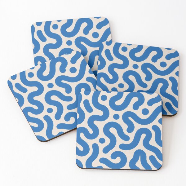 Item preview, Cobalt Blue Squiggles & Dots - Groovy Doodle Art designed and sold by Billy Morfo™.