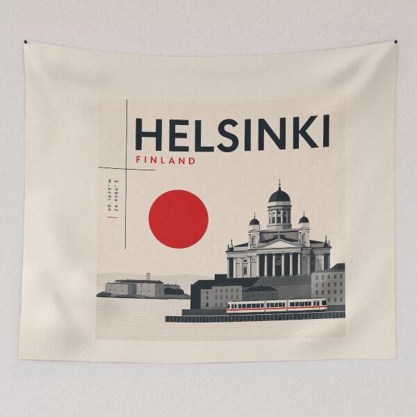 Artikelvorschau, Helsinki-Poster im Schweizer Stil entworfen und verkauft von CMYKStudio.
