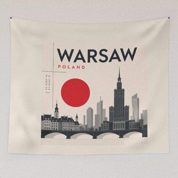Item preview, Warsaw swiss style poster designed and sold by CMYKStudio.