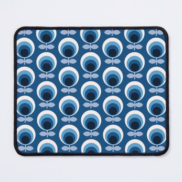 Item preview, Retro Mod circle flowers blue designed and sold by Dana Du.