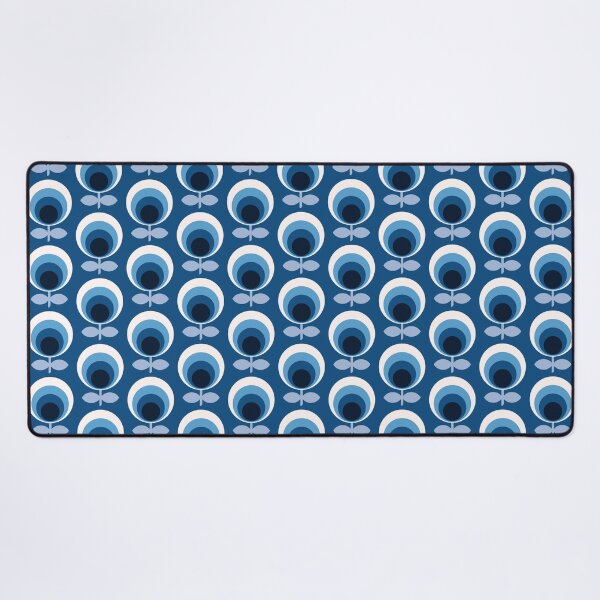 Item preview, Retro Mod circle flowers blue designed and sold by Dana Du.