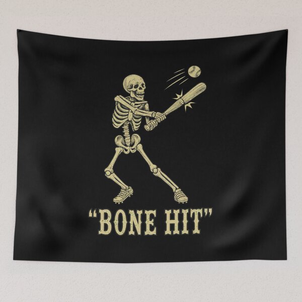Item preview, Bone Hit Skeleton Baseball Player Vintage Art designed and sold by BlossomieStore.