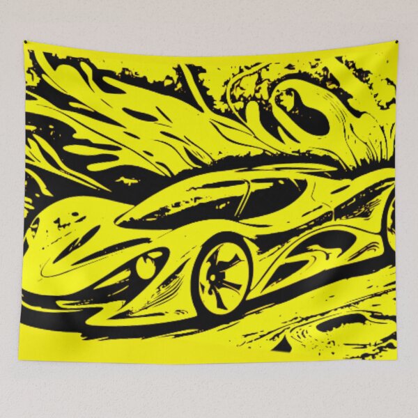 Item preview, Vibrant Abstract Hypercar Ink Splatter Monochrome Concept Art designed and sold by Nexus Space.