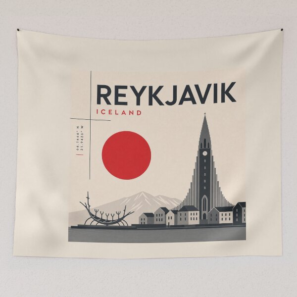 Item preview, Reykjavik swiss style poster designed and sold by CMYKStudio.