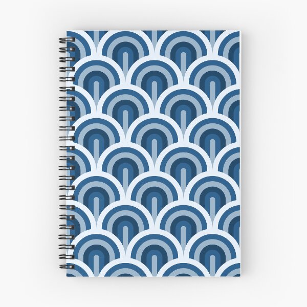 Item preview, Retro Art Deco waves blue designed and sold by Dana Du.