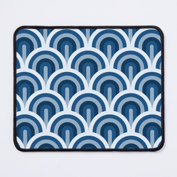 Item preview, Retro Art Deco waves blue designed and sold by Dana Du.