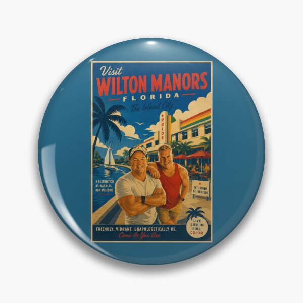 Item preview, Visit Wilton Manors Florida – The Island City Vintage Travel Poster designed and sold by Shirts With Pride.