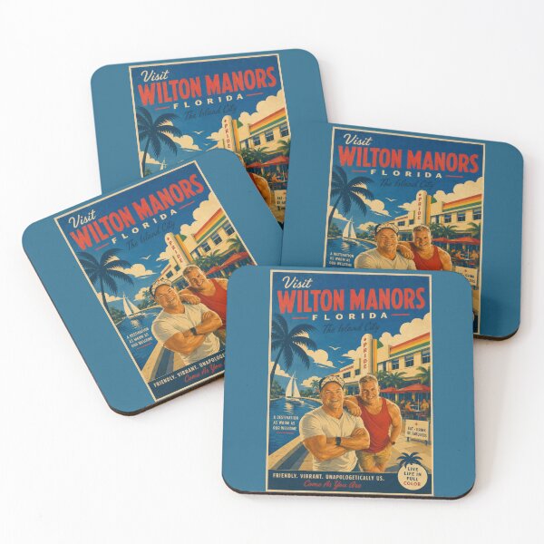 Item preview, Visit Wilton Manors Florida – The Island City Vintage Travel Poster designed and sold by Shirts With Pride.