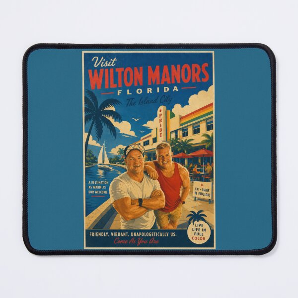 Item preview, Visit Wilton Manors Florida – The Island City Vintage Travel Poster designed and sold by Shirts With Pride.