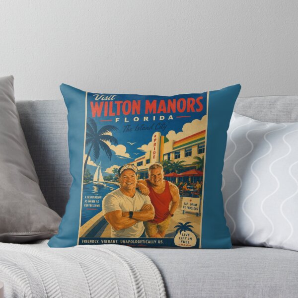 Item preview, Visit Wilton Manors Florida – The Island City Vintage Travel Poster designed and sold by Shirts With Pride.