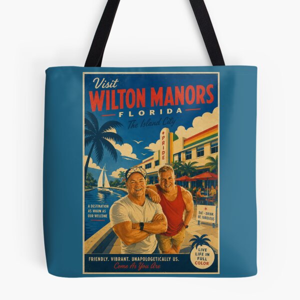 Item preview, Visit Wilton Manors Florida – The Island City Vintage Travel Poster designed and sold by Shirts With Pride.