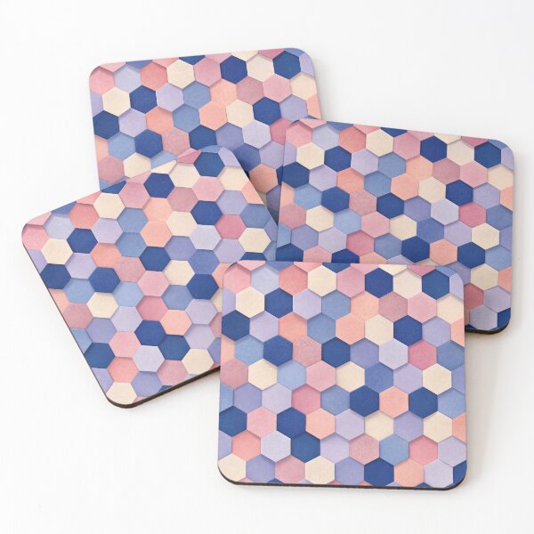 Item preview, Cobalt Blush Faceted Cube Modernist Pattern designed and sold by scicilysimonee.
