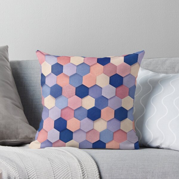 Item preview, Cobalt Blush Faceted Cube Modernist Pattern designed and sold by scicilysimonee.