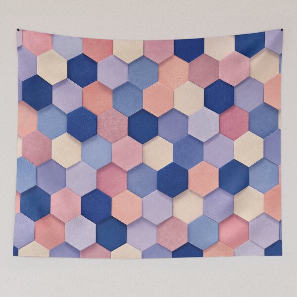Item preview, Cobalt Blush Faceted Cube Modernist Pattern designed and sold by scicilysimonee.