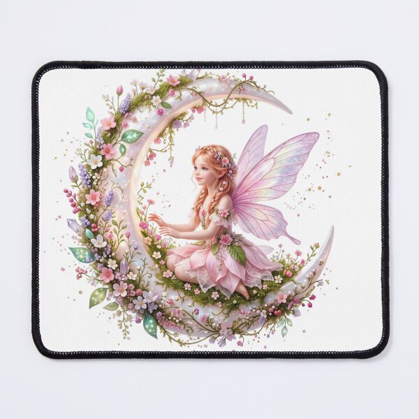 Item preview, Enchanted Fairy on Floral Crescent Moon designed and sold by butterflies-new.