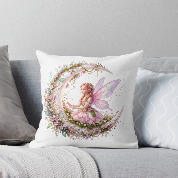 Item preview, Enchanted Fairy on Floral Crescent Moon designed and sold by butterflies-new.