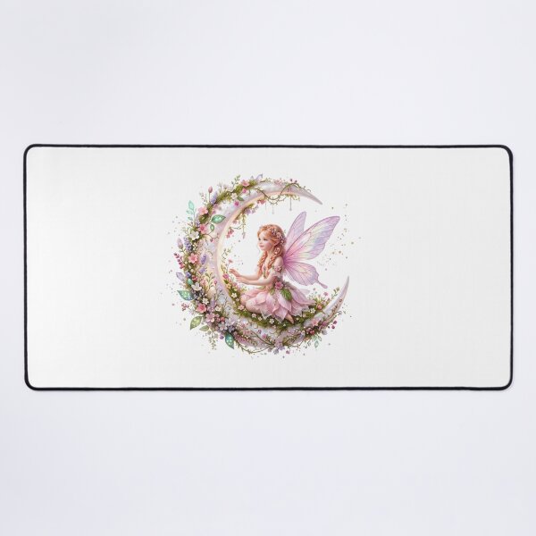 Item preview, Enchanted Fairy on Floral Crescent Moon designed and sold by butterflies-new.