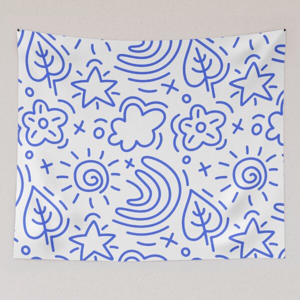 Item preview, Cute Nature Line Art - Minimalist Blue Sky Doodle designed and sold by Billy Morfo™.
