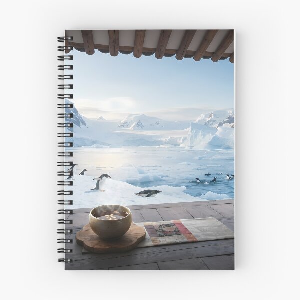 Item preview, Hanok Window to the World: Antarctic Glaciers & Playful Penguins | Mystic Fine Art Print designed and sold by SOOstudio73.