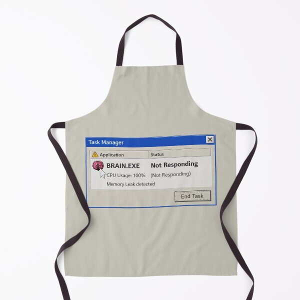 Item preview, Brain.exe Not Responding – Retro Computer Error Humor designed and sold by Mad Factory Designs.