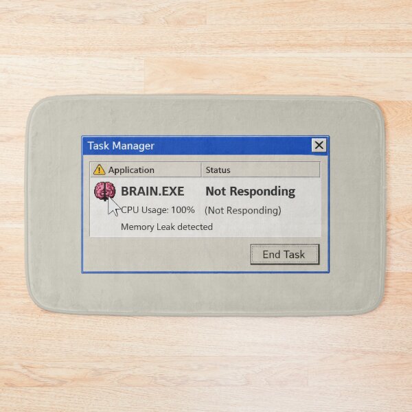 Item preview, Brain.exe Not Responding – Retro Computer Error Humor designed and sold by Mad Factory Designs.