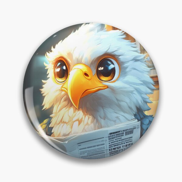 Item preview, Bald Eagle Newspaper Reader Bathroom Kawaii Bird Humor designed and sold by mildaclairmo.