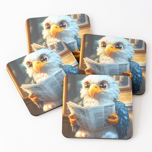 Item preview, Bald Eagle Newspaper Reader Bathroom Kawaii Bird Humor designed and sold by mildaclairmo.