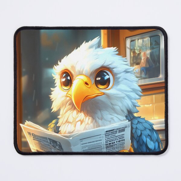 Item preview, Bald Eagle Newspaper Reader Bathroom Kawaii Bird Humor designed and sold by mildaclairmo.