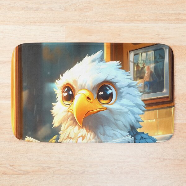 Item preview, Bald Eagle Newspaper Reader Bathroom Kawaii Bird Humor designed and sold by mildaclairmo.