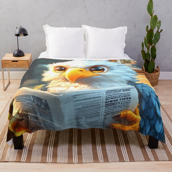 Item preview, Bald Eagle Newspaper Reader Bathroom Kawaii Bird Humor designed and sold by mildaclairmo.