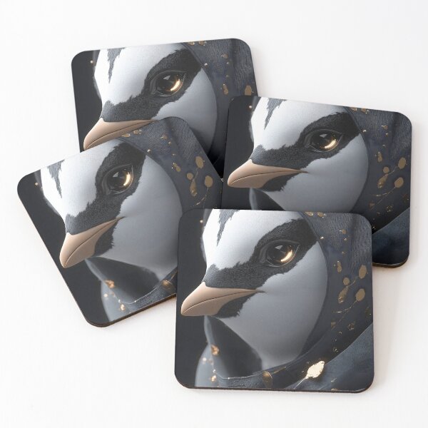 Item preview, Penguin Hooded Gold Splatter Dark Fantasy Bird designed and sold by mildaclairmo.