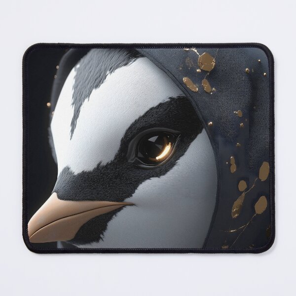 Item preview, Penguin Hooded Gold Splatter Dark Fantasy Bird designed and sold by mildaclairmo.