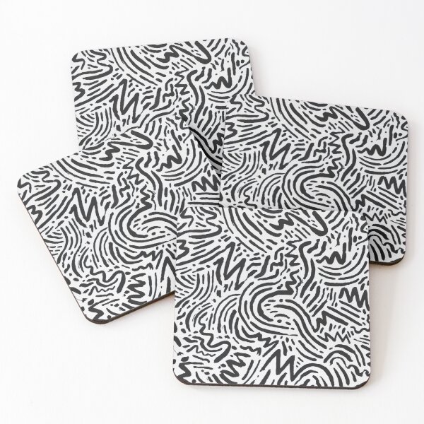 Item preview, Black and White Abstract Brush Doodles - Street Art Pattern designed and sold by Billy Morfo™.