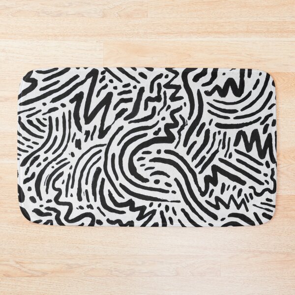 Item preview, Black and White Abstract Brush Doodles - Street Art Pattern designed and sold by Billy Morfo™.