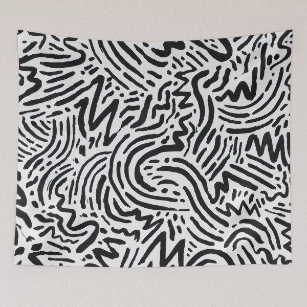 Item preview, Black and White Abstract Brush Doodles - Street Art Pattern designed and sold by Billy Morfo™.