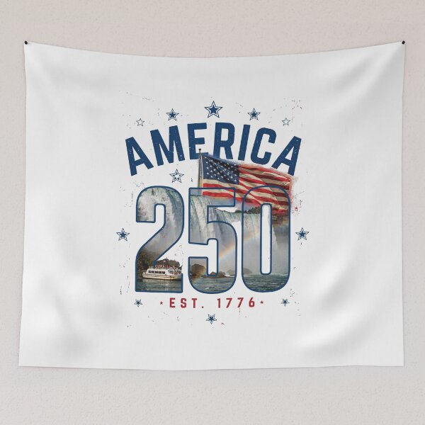 Item preview, America 250 Niagara Falls New York Semiquincentennial 1776 - 2026 Vintage Flag v2 designed and sold by DarylWelsh2024.